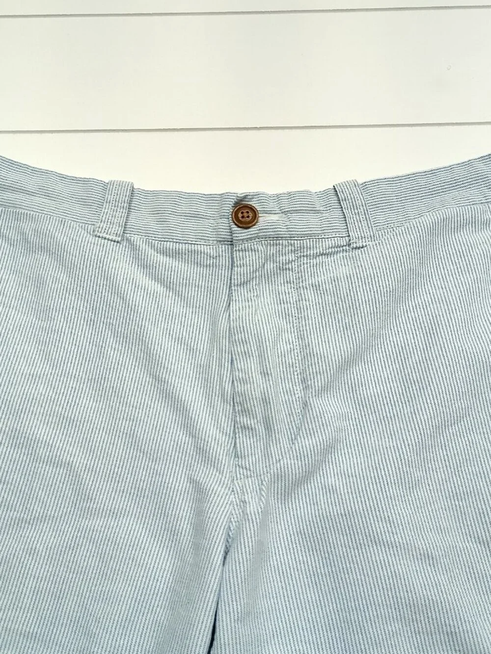 J.Crew Reade Shorts 34 Blue White Stripe Cotton Chino Preppy Summer Casual